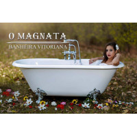 Banheira Vitoriana de Imersão Romance Dupla com Pés Cromados 1,72m